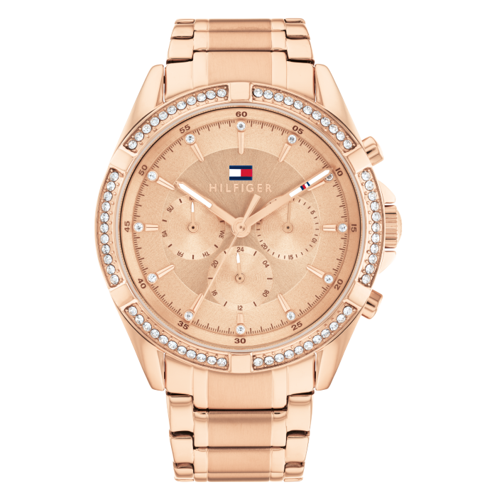 Relógio Mulher Aço Dourado Rosa