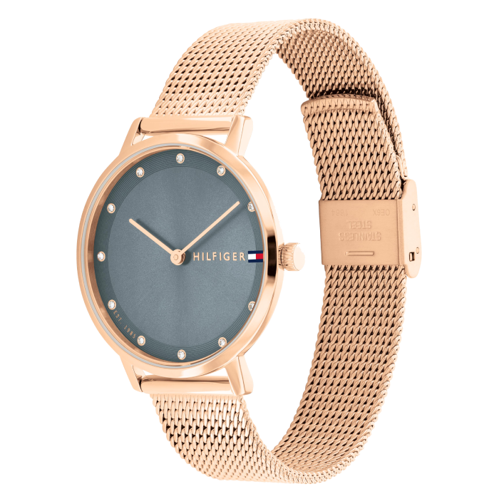 Relógio Mulher Aço Dourado Rosa
