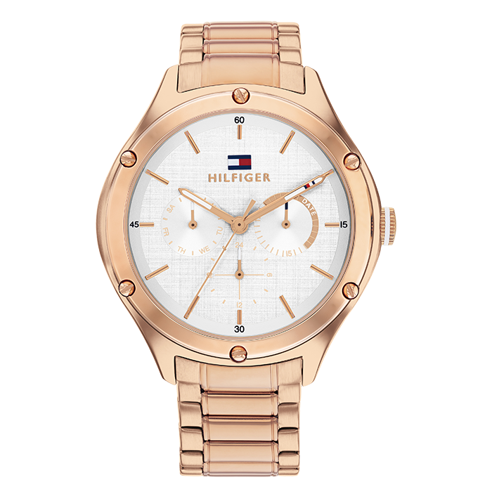 Relógio MULTIFUNÇÕES AÇO IP DOURADO ROSA