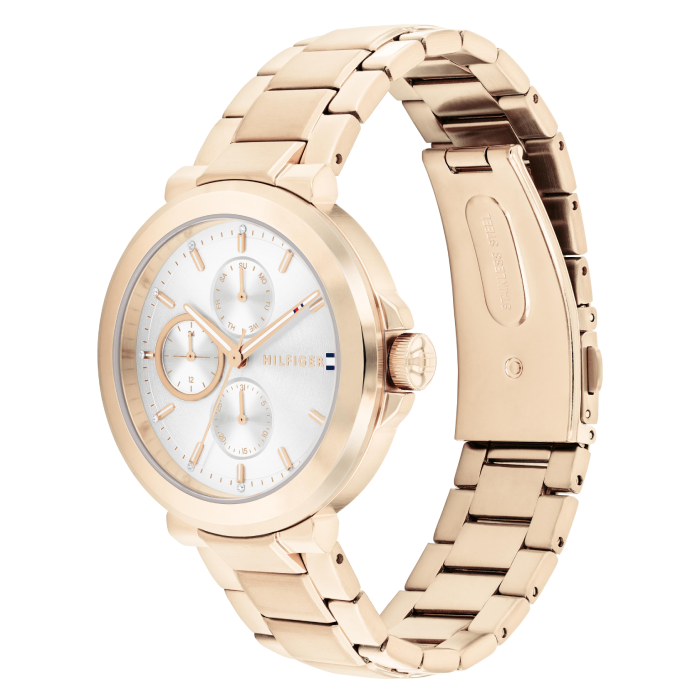 Relógio Mulher Aço Dourado Rosa