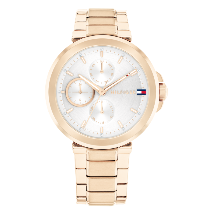 Relógio Mulher Aço Dourado Rosa