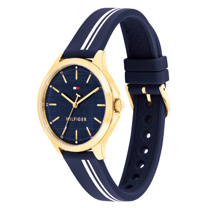 Relógio Mulher Aço Dourado e Silicone