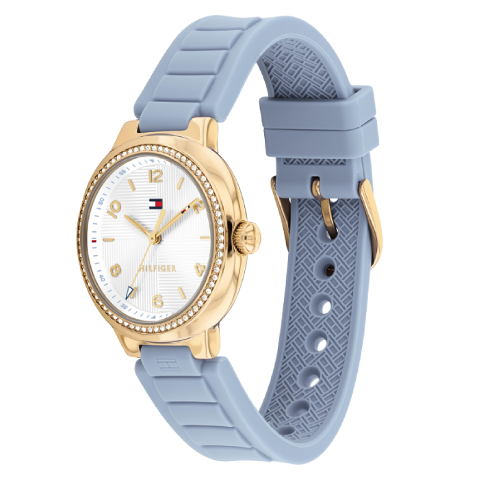 Relógio Mulher Aço IP Dourado e Silicone