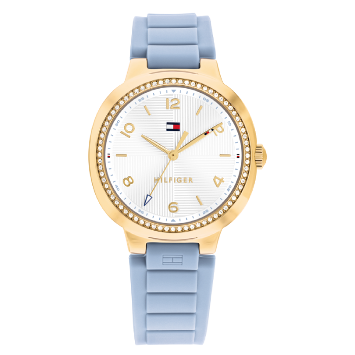 Relógio Mulher Aço IP Dourado e Silicone