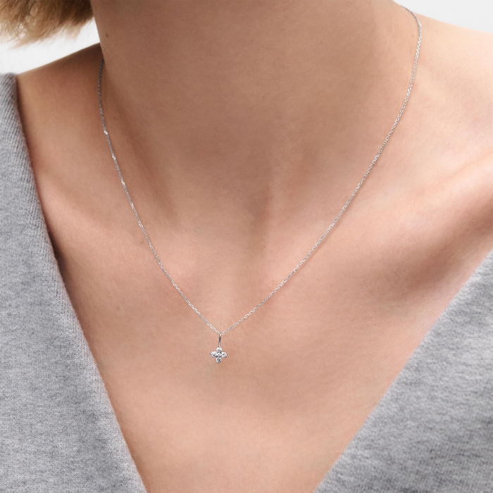 Pendente Grace Mini Ouro Branco Diamantes