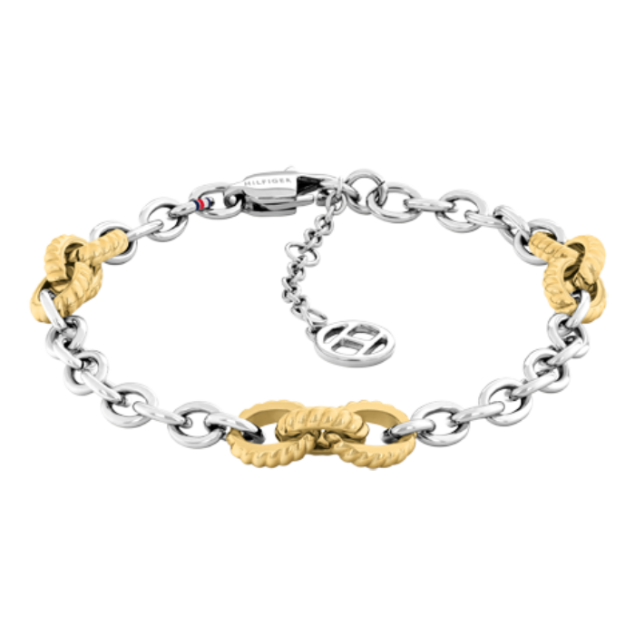 Pulseira Mulher Aço e Aço Dourado