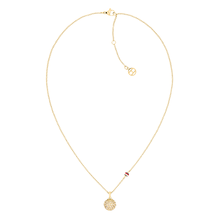 Colar Mulher Aço Dourado com Cristais