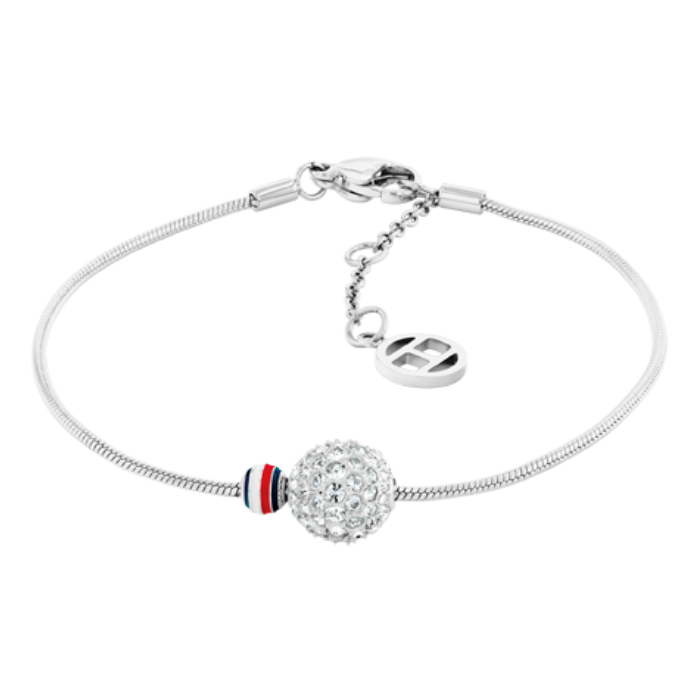 Pulseira Mulher Aço com Conta Cristais