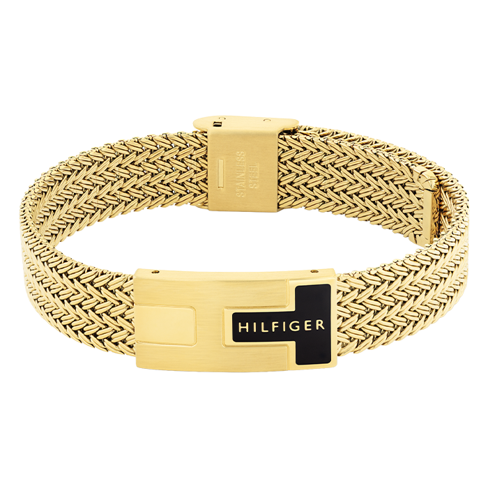 Pulseira Homem Malha Aço Dourado