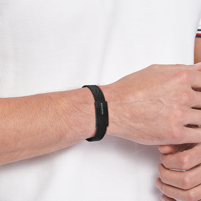 Pulseira Homem Malha Aço Preto