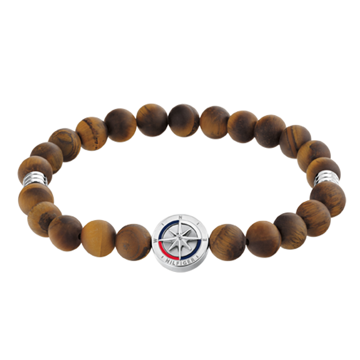 Pulseira Homem Aço e Olho Tigre