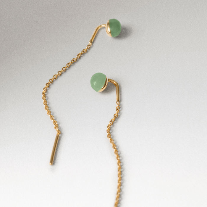 Brincos Green Aventurine Lyra