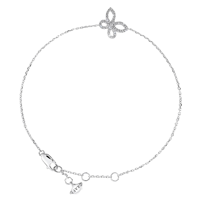 Pulseira Mini Butterfly Ouro Branco e Diamantes