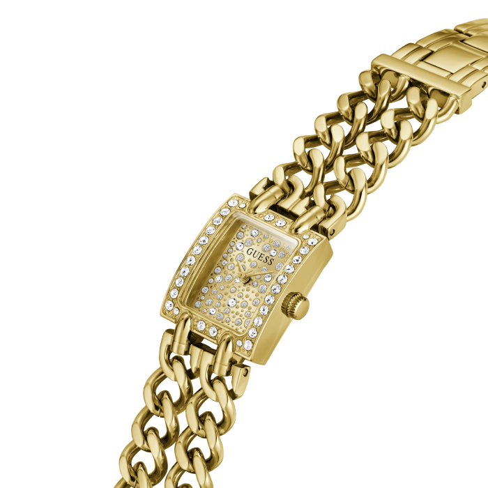 Relógio Feminino Micro Mod Dourado com Brilhantes