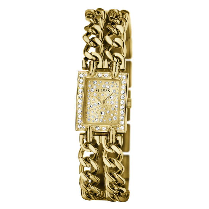 Relógio Feminino Micro Mod Dourado com Brilhantes