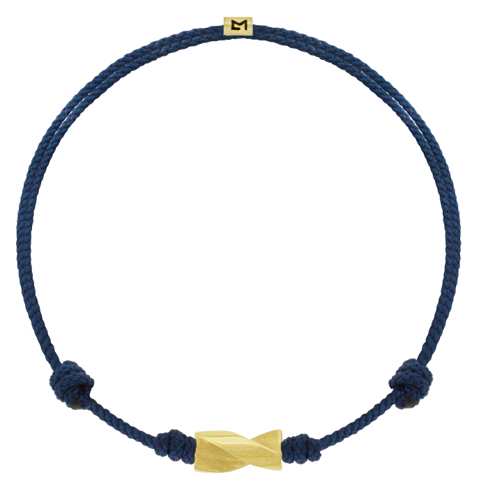 Pulseira Long Drill Navy Ouro Amarelo