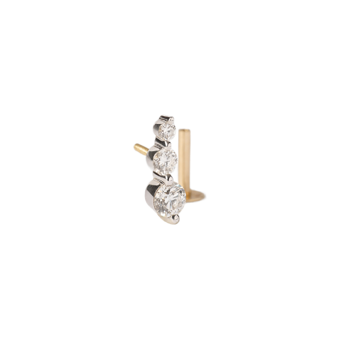 Piercing EveMini Ouro 3 Diamantes