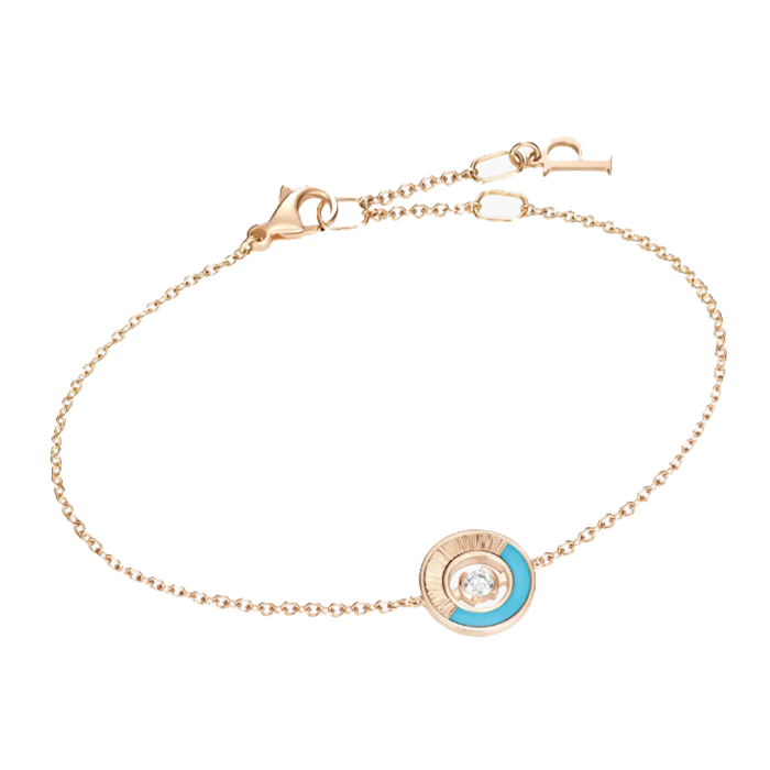 Pulseira Possession Ouro Rosa, Turquesa E Diamante