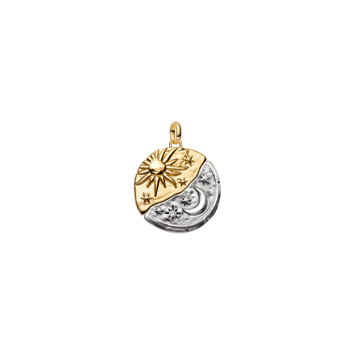 Conta Medalhão Grande Sol e Lua