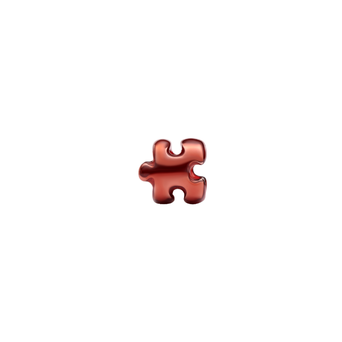 Mini Conta Peça de Puzzle Laranja