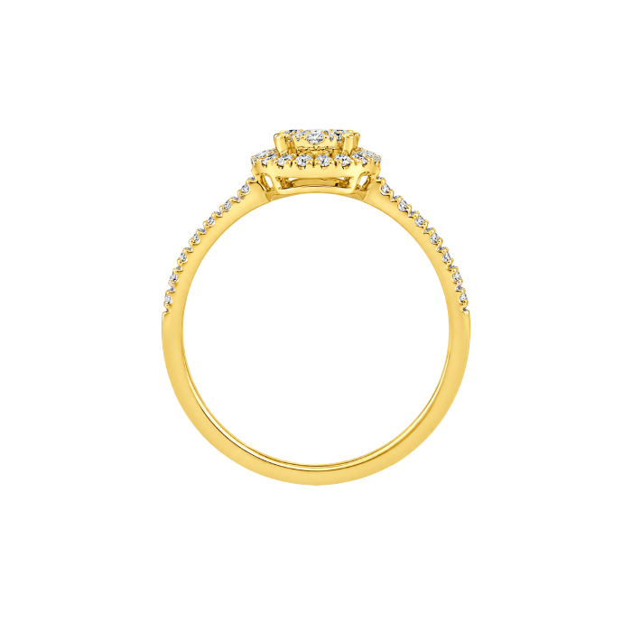 Anel Épure Halo Ouro Amarelo e Diamantes