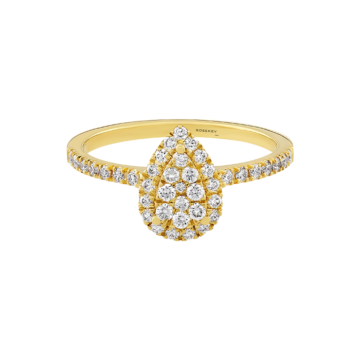 Anel Drop Ouro Amarelo e Diamantes