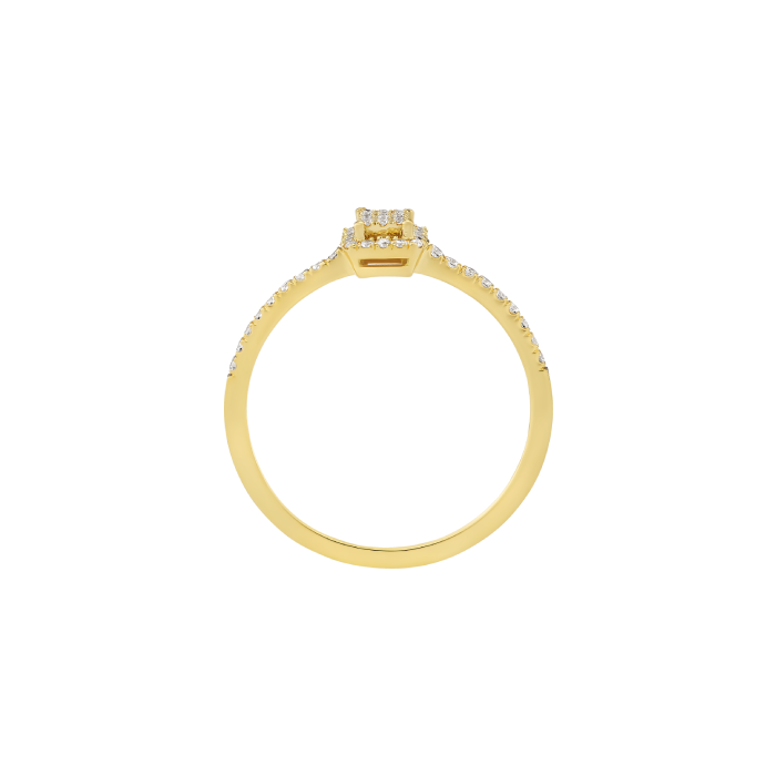 Anel Épure Radiant Modelo Pequeno Ouro Amarelo e Diamantes