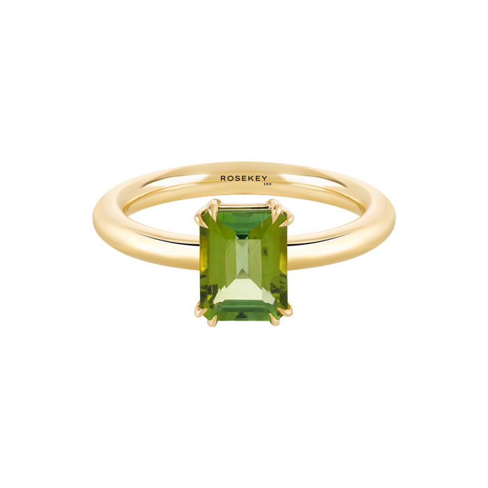 Anel Hellebore Ouro Amarelo e Turmalina