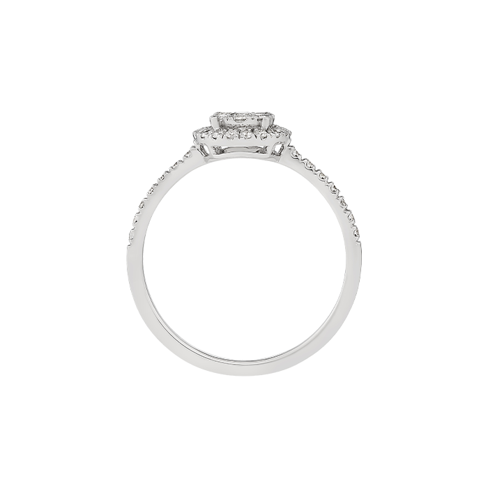 Anel Épure Halo Ouro Branco e Diamantes