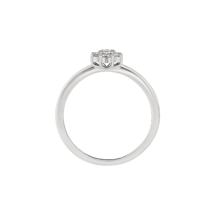 Anel Épure Fleur Ouro Branco e Diamantes