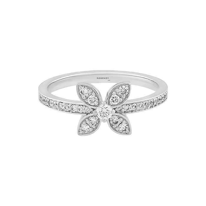 Anel Épure Bloom Ouro Branco e Diamantes