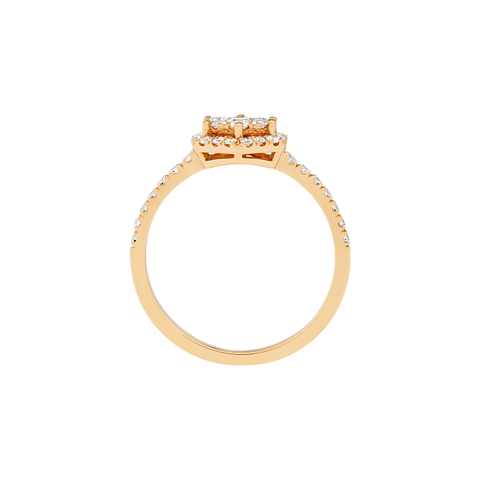 Anel Épure Hexa Ouro Rosa e Diamantes