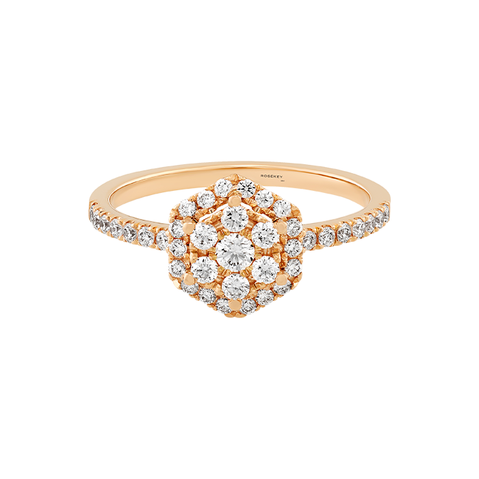 Anel Épure Hexa Ouro Rosa e Diamantes