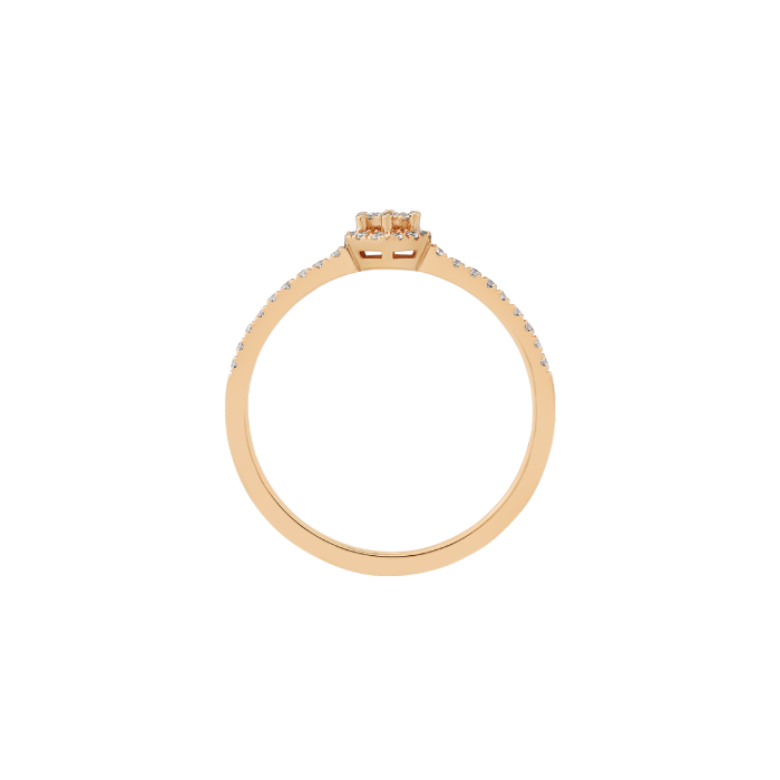 Anel Épure Hexa Modelo Pequeno Ouro Rosa e Diamantes