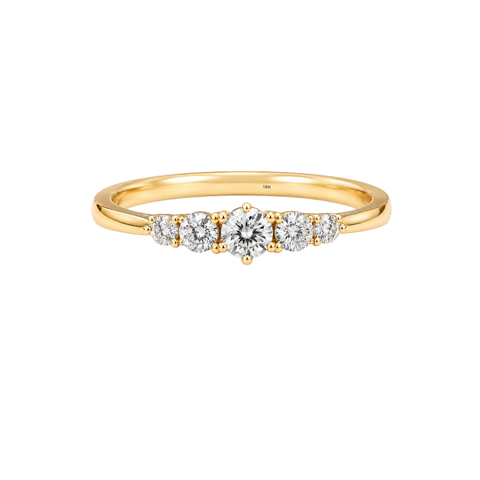 Anel Trilogy 5 Ouro Amarelo 0.50ct