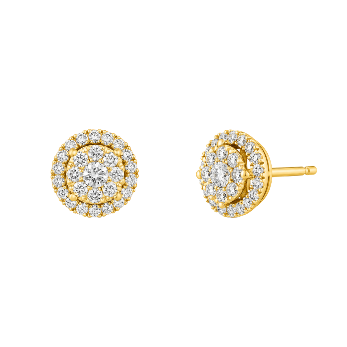 Brincos Épure Halo Ouro Amarelo e Diamantes
