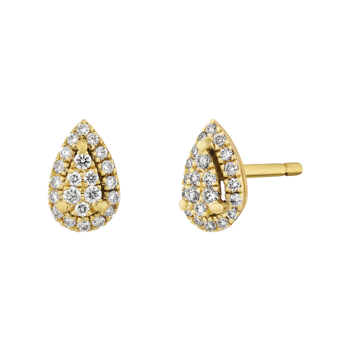 Brincos Épure Drop Modelo Pequeno Ouro Amarelo e Diamantes