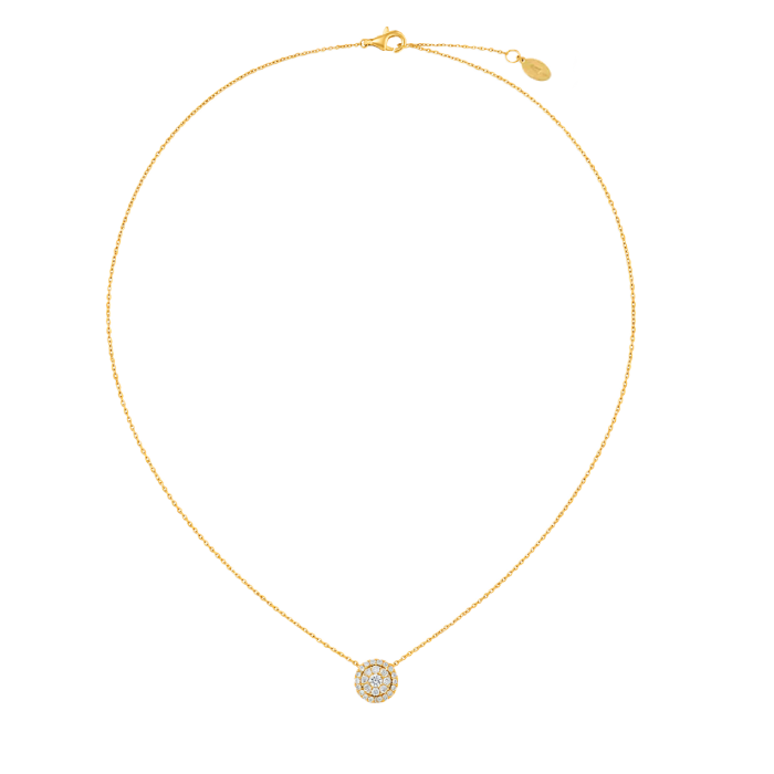 Colar Épure Halo Ouro Branco e Diamantes
