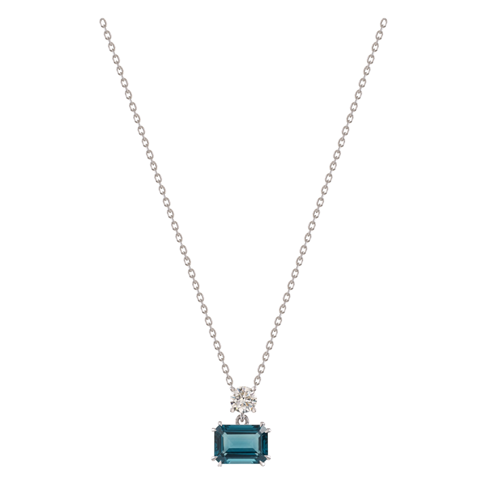 Colar Polaris Ouro Branco, Diamante e Topázio
