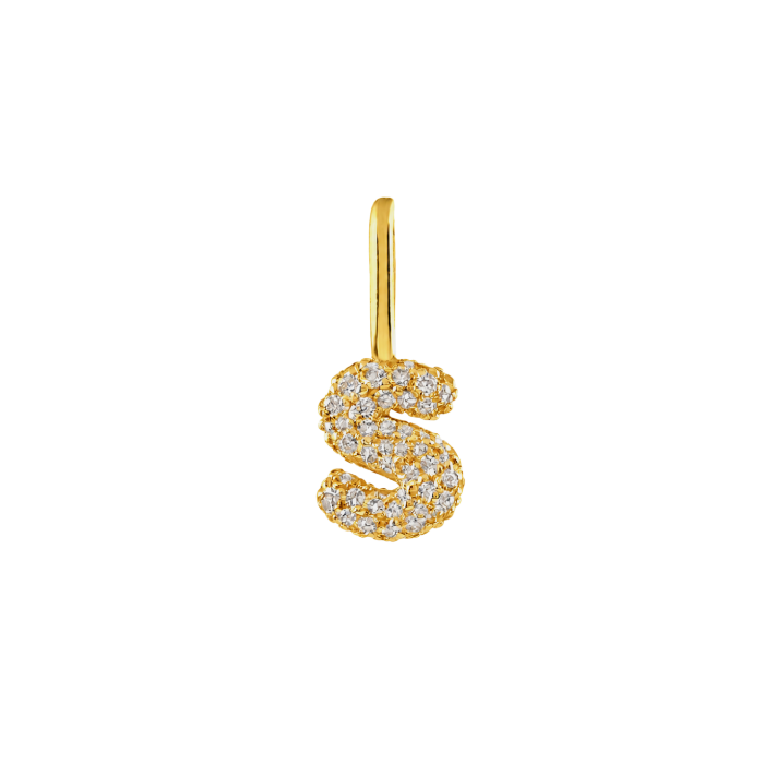 Pendente Letters Collection Ouro Amarelo E Diamantes Letra S