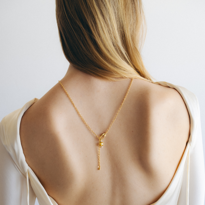 Pendente Ouro Amarelo Safira e Diamantes