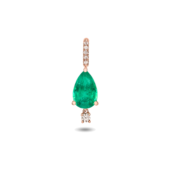 Pendente Fizz Ouro Rosa, Esmeralda E Diamantes