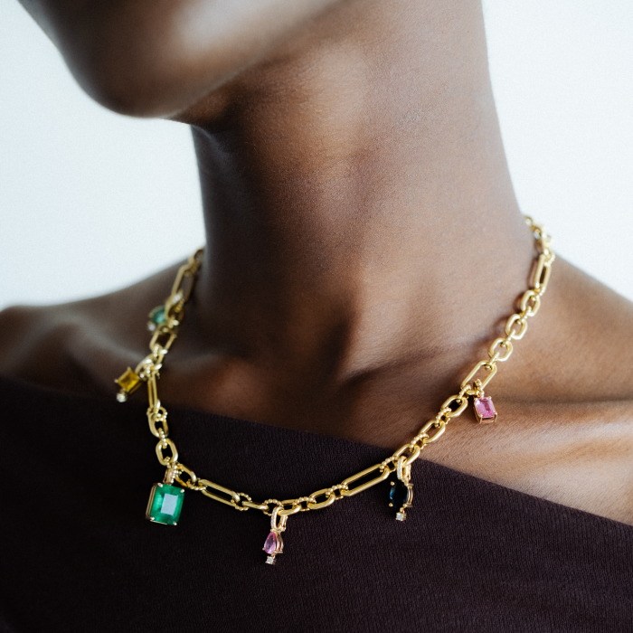 Pendente Fizz Ouro Rosa, Esmeralda E Diamantes