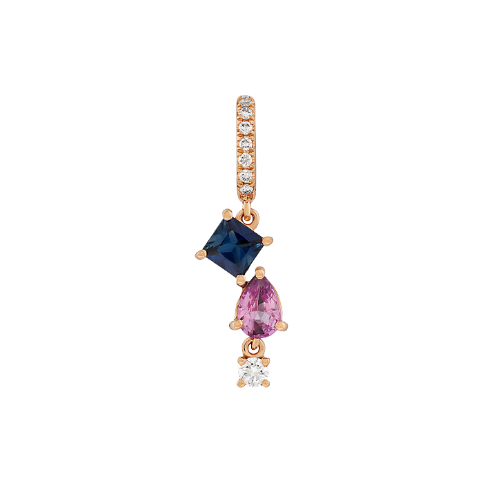 Pendente Ouro Rosa, Safiras e Diamantes