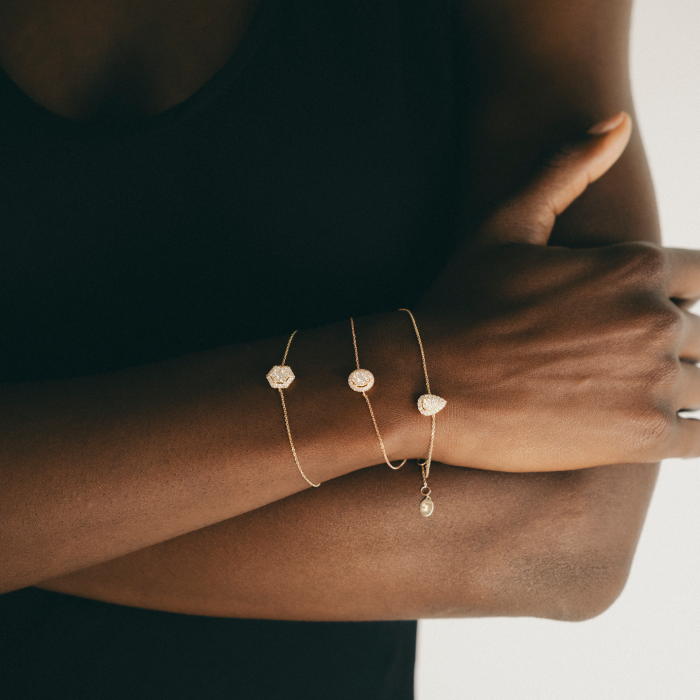 Pulseira Épure Hexa Ouro Amarelo e Diamantes