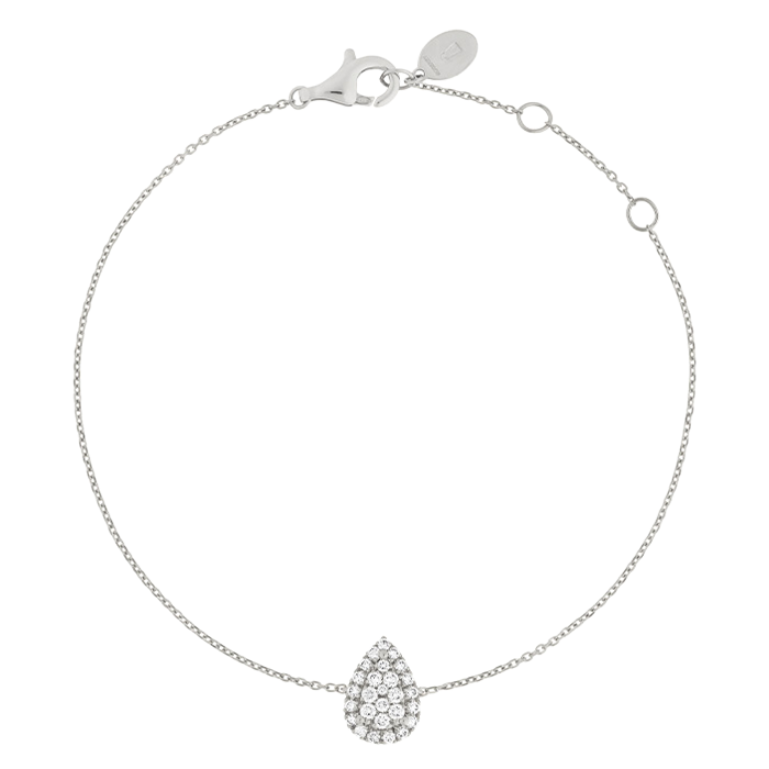 Pulseira Épure Drop Ouro Branco e Diamantes