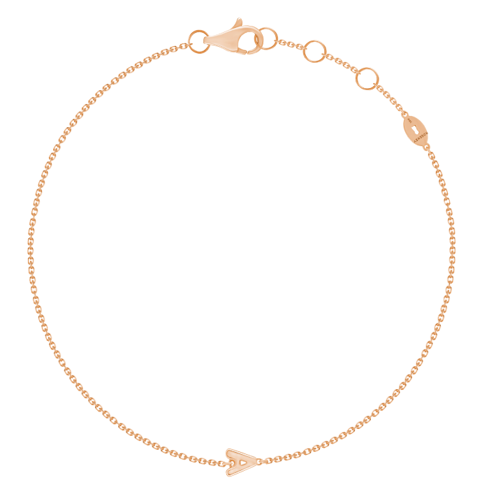 Pulseira Letters Collection Ouro Rosa Letra A