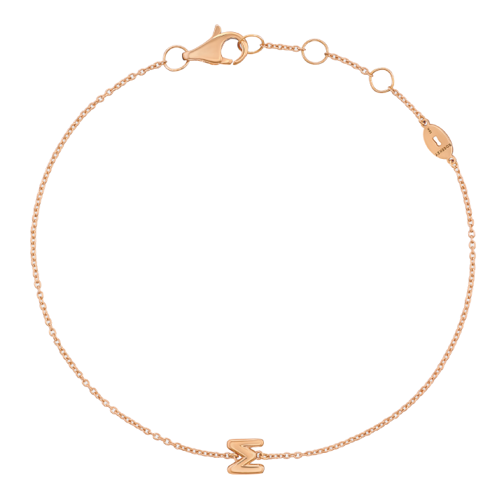 Pulseira Letters Collection Ouro Rosa Letra M