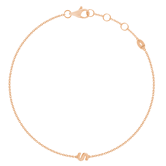 Pulseira Letters Collection Ouro Rosa Letra S