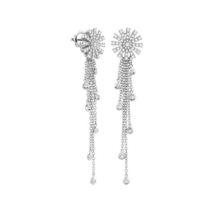 Brincos Margherita Ouro Branco E Diamantes